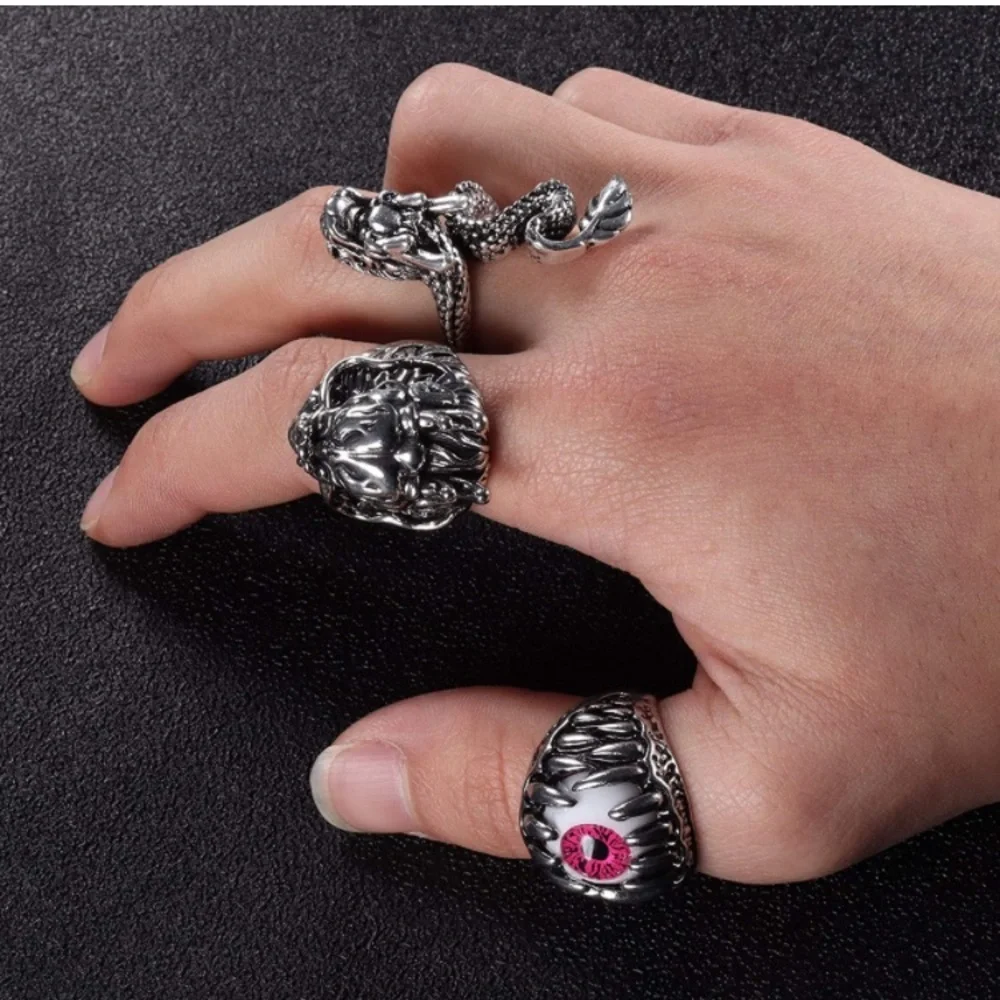 16 Pieces Vintage Punk Rings